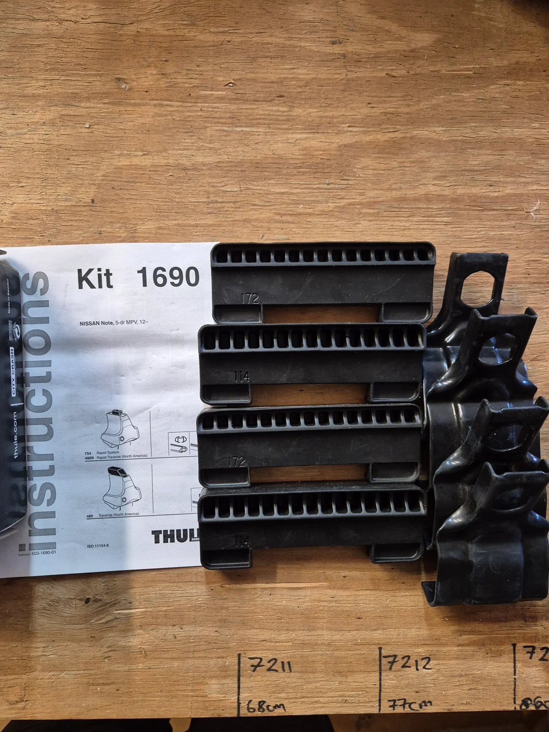 Thule 1690 Fitting Kit - NISSAN Note, 5-dr MPV, 12– & Others