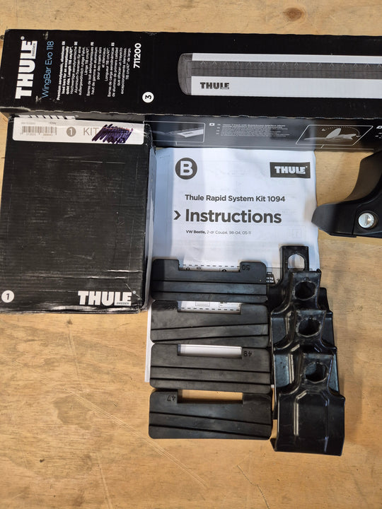 Thule Wingbar Evo set for VW Beetle 1998 to 2011 (1094 - 754 - 711200)