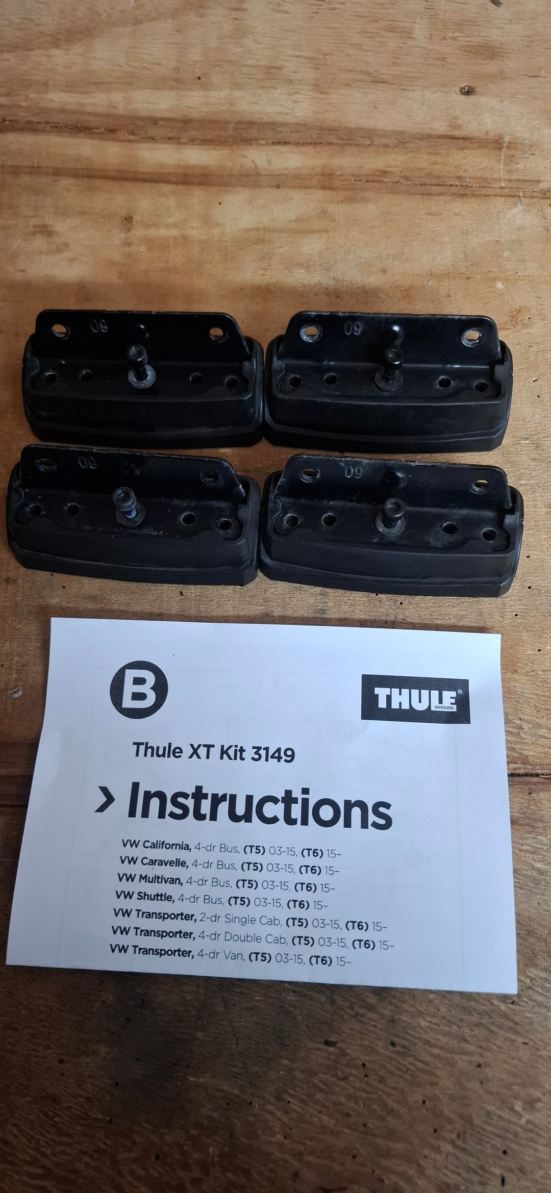 Thule 3149 Fitting Kit VW T5 ^ T6 Fixed Point & T profile- Used